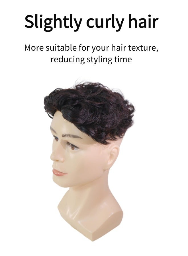 Men's natural short curly wig（(Real Human Hair ，men's natural style wig, natural black hair short wig human hair, 16x18cm） - Image 5
