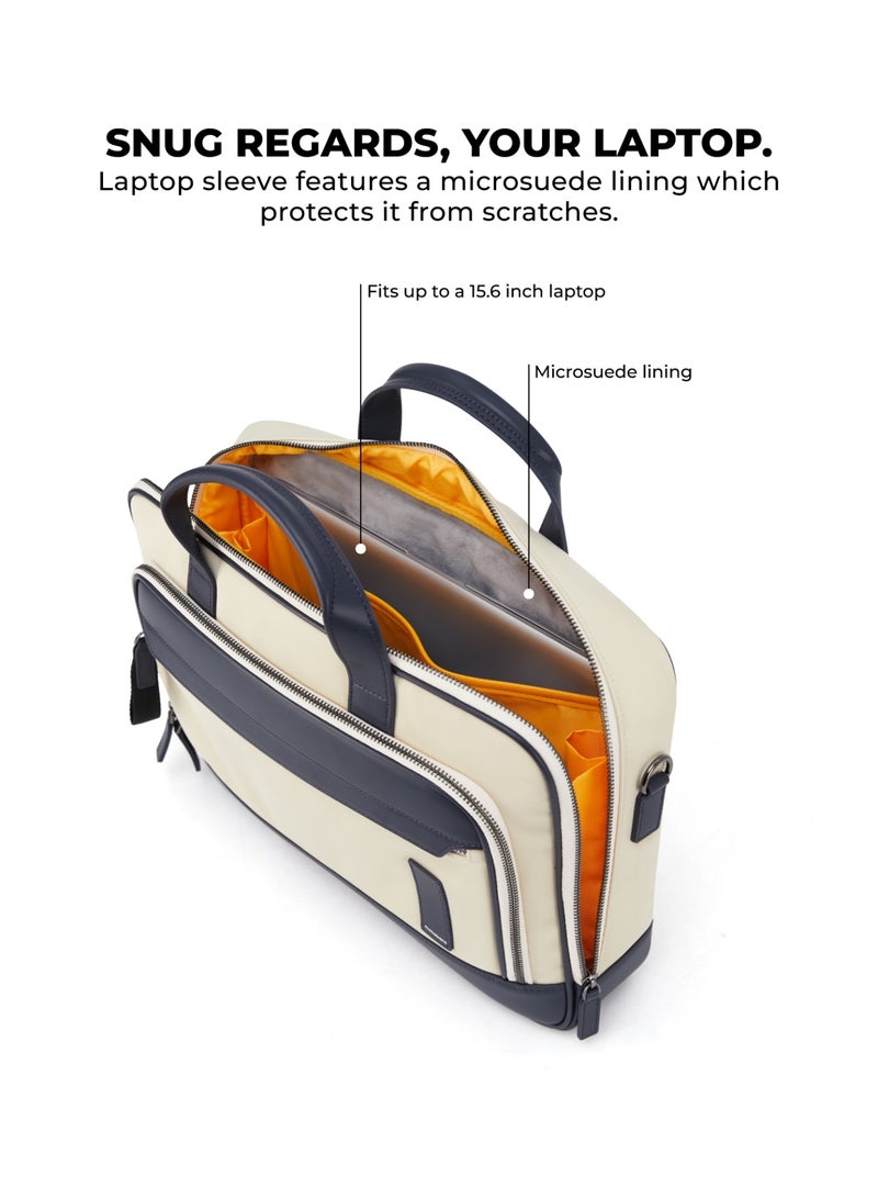 Mokobara The Bass Briefcase - Premium PVC And Vegan Leather | Vision Board, Off White - Image 4