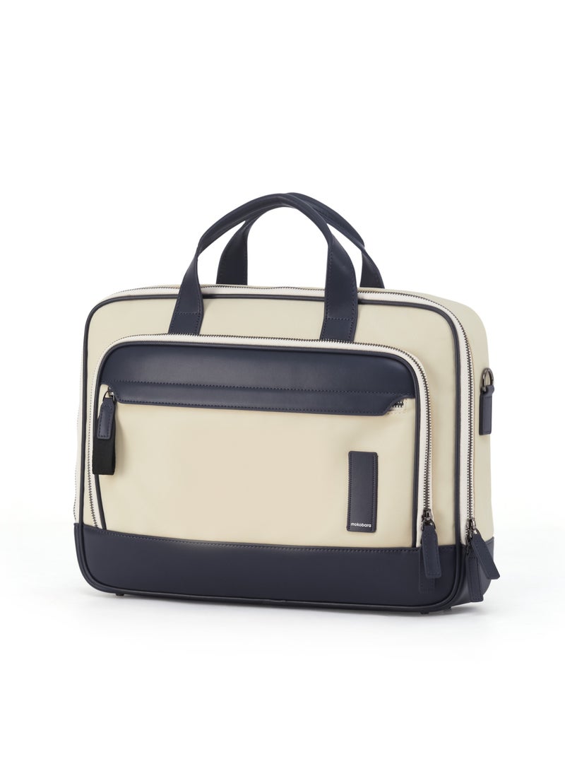 Mokobara The Bass Briefcase - Premium PVC And Vegan Leather | Vision Board, Off White - Image 1