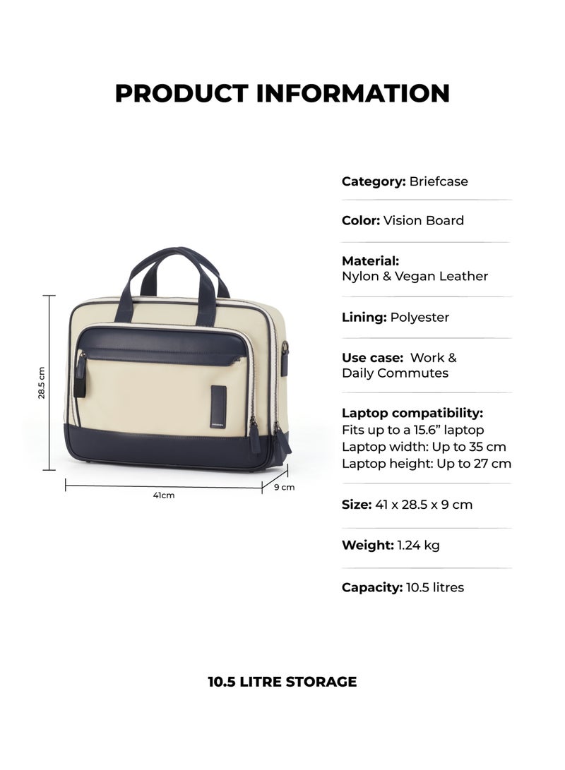 Mokobara The Bass Briefcase - Premium PVC And Vegan Leather | Vision Board, Off White - Image 3