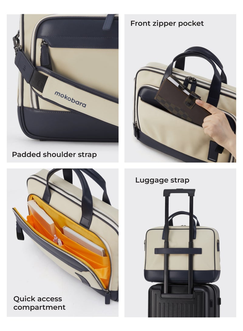 Mokobara The Bass Briefcase - Premium PVC And Vegan Leather | Vision Board, Off White - Image 5