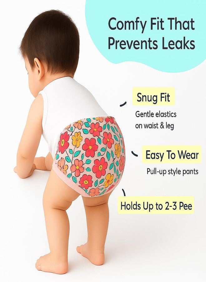 Tinnie frenzy Premium Baby Diaper Pants / Potty Training Panties / Padded Underwear for 0 - 4 Years | Soft, Washable & Reusable Cotton Nappies for Boys & Girls | Leakproof, Absorbent & Breathable | 2/3/4 Pack | Leakproof, Absorbent (Premium multicolor, 1-2 years, 2, count) - Image 5