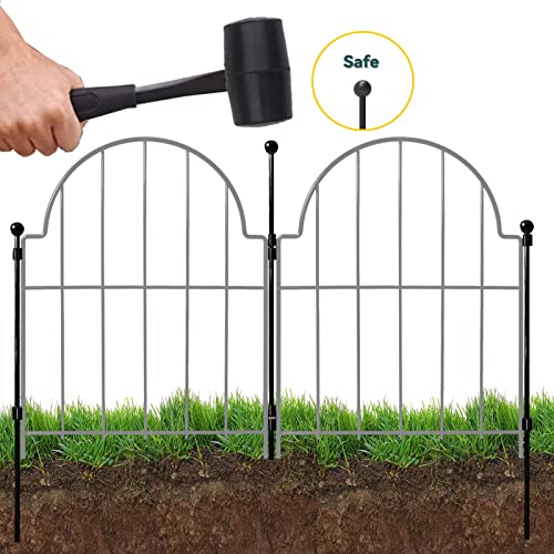 Blingluck Garden Fence, 22 in(H) x 27.5 ft(L) Arched Rustproof Metal No Dig Fence Garden Fence Border,Ground Stake Animal Barrier Fence for Rabbit Dog, Outdoor Landscape Decor for Yard & Patio,25 Pack - Image 2