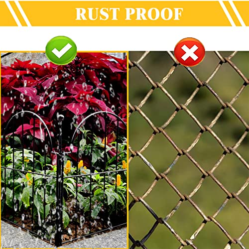 Blingluck Garden Fence, 22 in(H) x 27.5 ft(L) Arched Rustproof Metal No Dig Fence Garden Fence Border,Ground Stake Animal Barrier Fence for Rabbit Dog, Outdoor Landscape Decor for Yard & Patio,25 Pack - Image 5