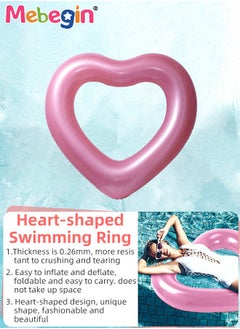 MEBEGIN 120cm Inflatable Heart-shaped Pool Float, Premium Swim Ring, Sturdy Durable Swimming Pool Floaties, Fun Water Toys, Suitable for Summer Pools, Beaches, Parties and Water Sports  - Image 4