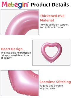 MEBEGIN 120cm Inflatable Heart-shaped Pool Float, Premium Swim Ring, Sturdy Durable Swimming Pool Floaties, Fun Water Toys, Suitable for Summer Pools, Beaches, Parties and Water Sports  - Image 5