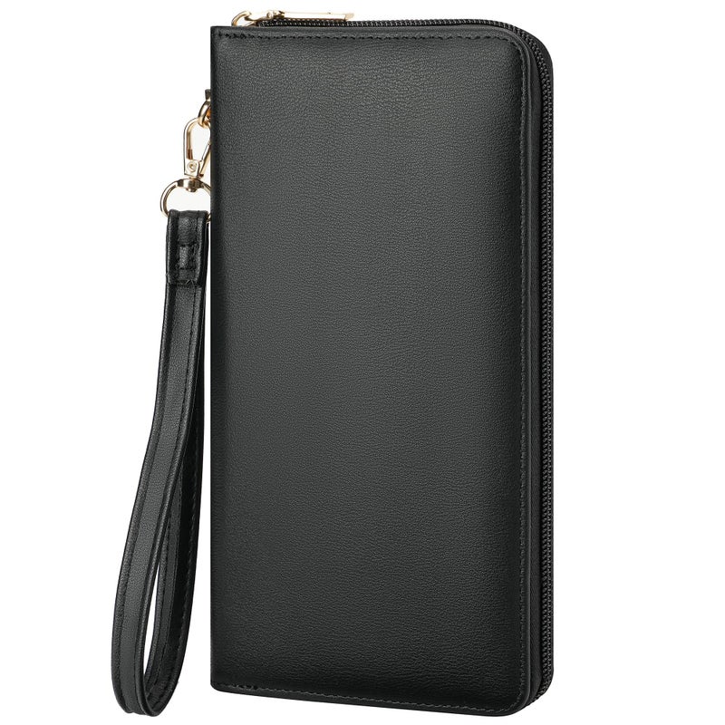 Chelmon Women's Vegan Clutch Wallet with Zip, Hand Strap, Large Capacity - Image 1