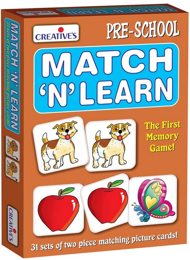 Creative's Creative's Creative Educational Aids Match 'N' Learn, The First Memory Game, 56 Pieces (31 Set Of Two Piece Matching Picture Cards), Multicolor  - Image 1
