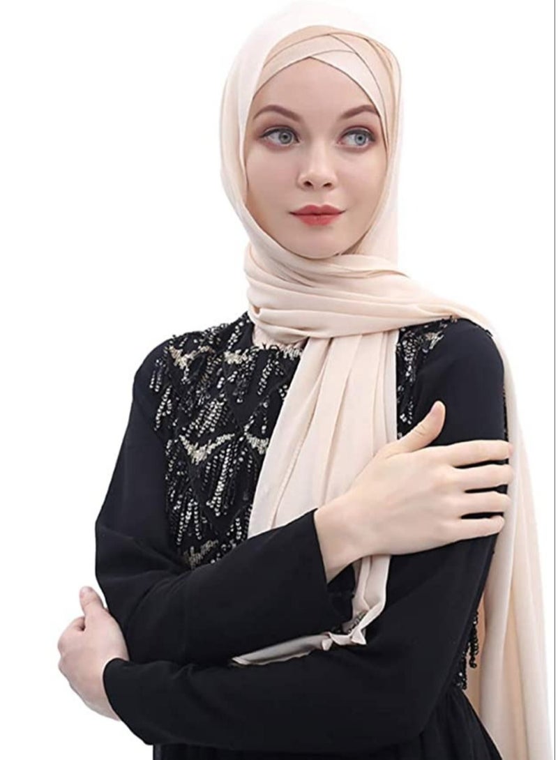 Chiffon Scarf for Women Fashion Soft Hijab Long Scarf Wrap - Image 1