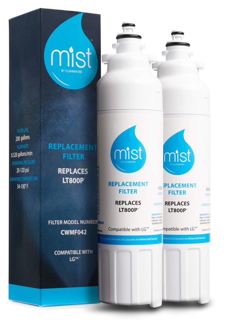 مست استبدال فلتر المياه Mist Lt800P لفلتر مياه الثلاجة Lg متوافق مع Adq736134 Lg Adq736134 Kenmore 9490 46-9490 469490 Adq73613402 Lg Lmxs30776S Lg Lsxs26366S (عبوتان) - Image 1