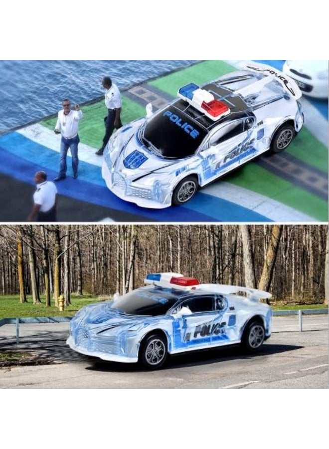 MiMi & BeiBei سيارة شرطة بيضاء لعبة مع ضوء وصوت، لعبة سيارة للأطفال من 3 سنوات فما فوق، سيارة موسيقية مضيئة للأطفال - Image 5