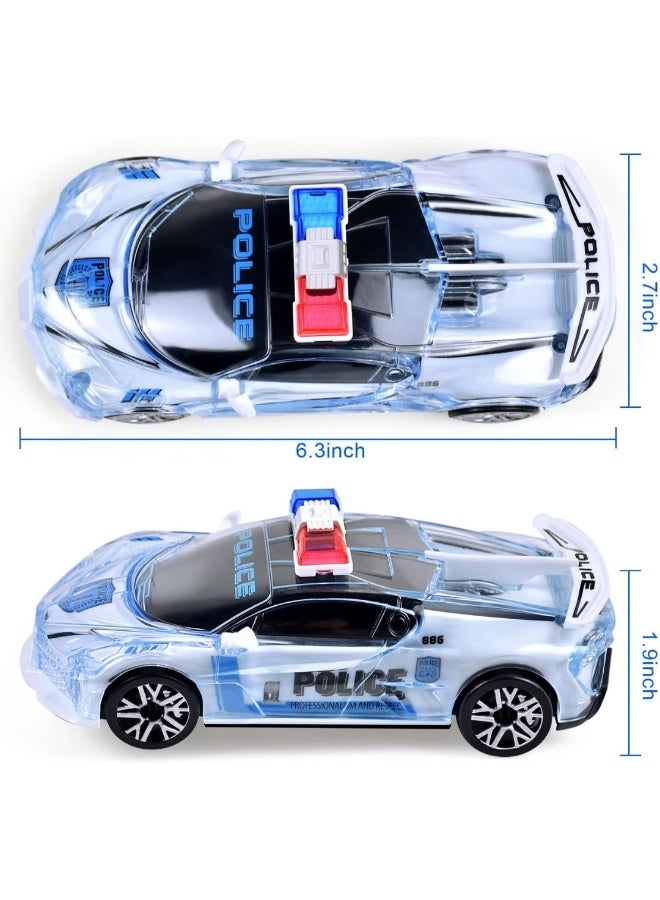 MiMi & BeiBei سيارة شرطة بيضاء لعبة مع ضوء وصوت، لعبة سيارة للأطفال من 3 سنوات فما فوق، سيارة موسيقية مضيئة للأطفال - Image 2