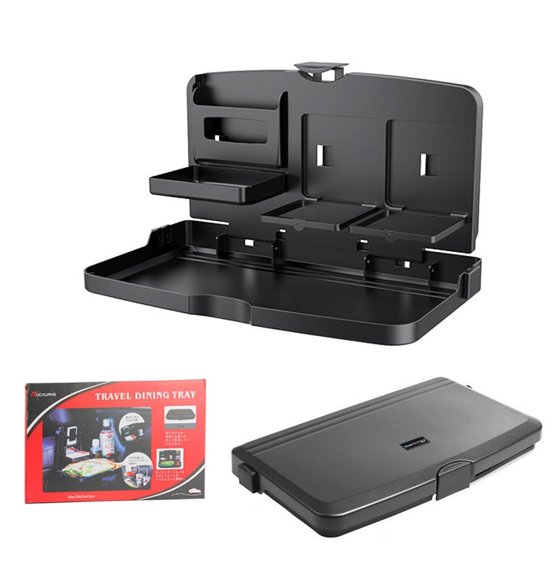 general Foldable Car Seat Back Tray Table with Cup Holder and Storage Organizer - Image 1