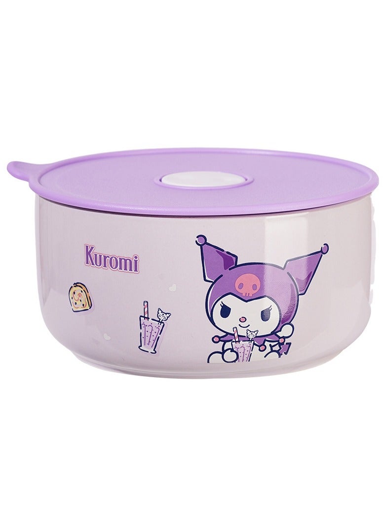 general Kuromi Sealed Lunch Box Set Ceramic Bowl Student Bento Box Cutlery Set easily meets the needs of food intake - Image 3