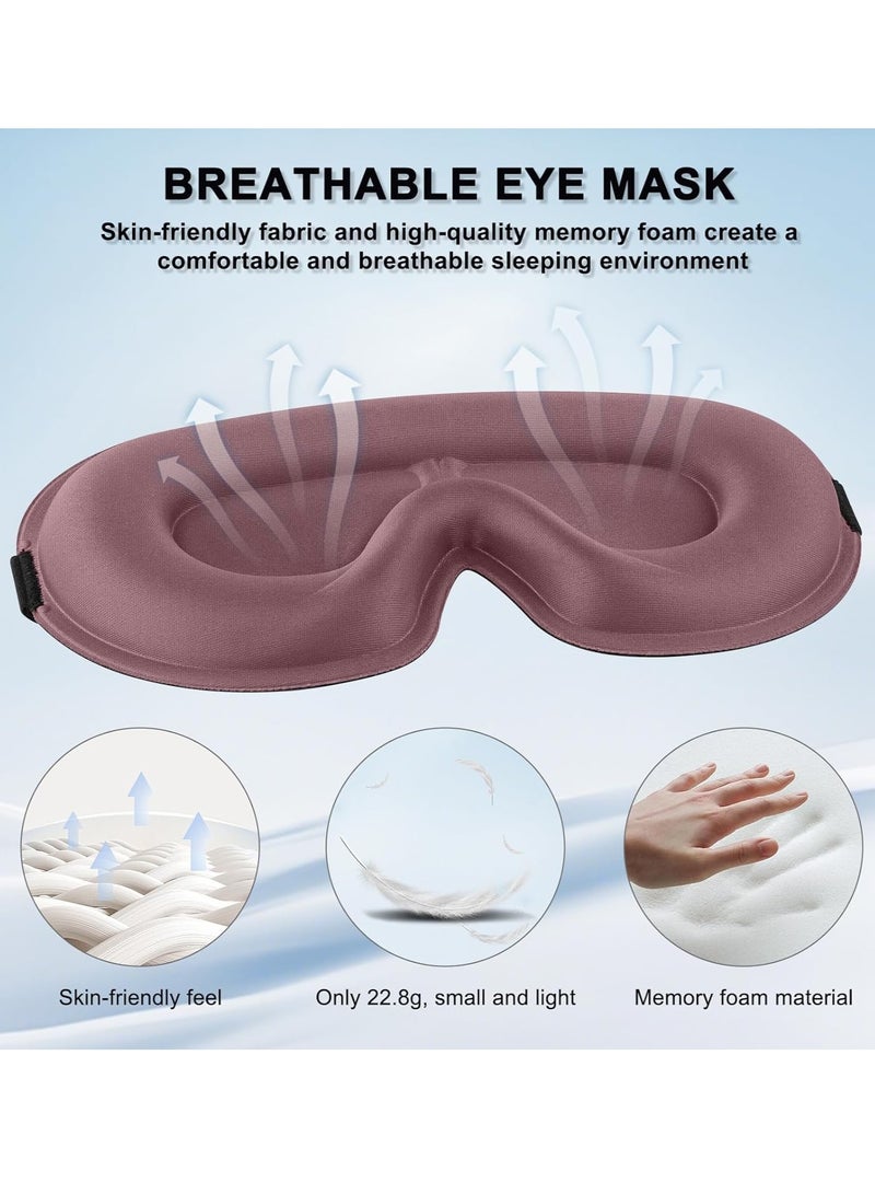 MAOGEDA 3D Eye Mask Sleep Mask for Men and Women, Ultra Comfort 100% Pressure-Free and 100% Light Block-Out Eye Mask for Sleep with Easy Adjustable Strap Night Eye Cover for Travel (Pink) - Image 4