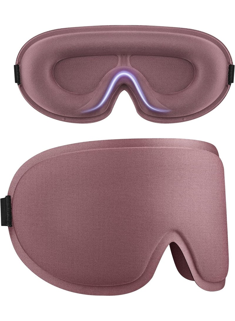 MAOGEDA 3D Eye Mask Sleep Mask for Men and Women, Ultra Comfort 100% Pressure-Free and 100% Light Block-Out Eye Mask for Sleep with Easy Adjustable Strap Night Eye Cover for Travel (Pink) - Image 1