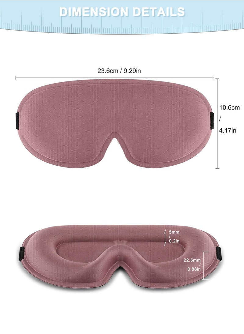 MAOGEDA 3D Eye Mask Sleep Mask for Men and Women, Ultra Comfort 100% Pressure-Free and 100% Light Block-Out Eye Mask for Sleep with Easy Adjustable Strap Night Eye Cover for Travel (Pink) - Image 5