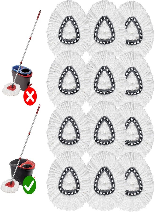 GRAREND 12-Pack Spin Mop Replacement Heads Compatible with Ocedar Mop Heads Replacements, Microfiber Spin Mop Refills Heads for Easy Wring, Mop Head Replacement for Easy House Cleaning Floor Mopping - Image 1