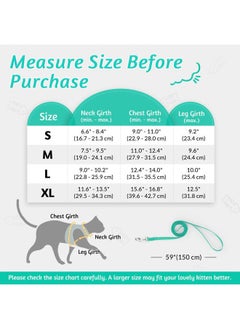 Rabbitgoo Cat Harness and Leash Set for Walking Escape Proof, Adjustable Soft Kittens Vest with Reflective Strip for Cats, Comfortable Outdoor Vest,Green,M  - Image 2