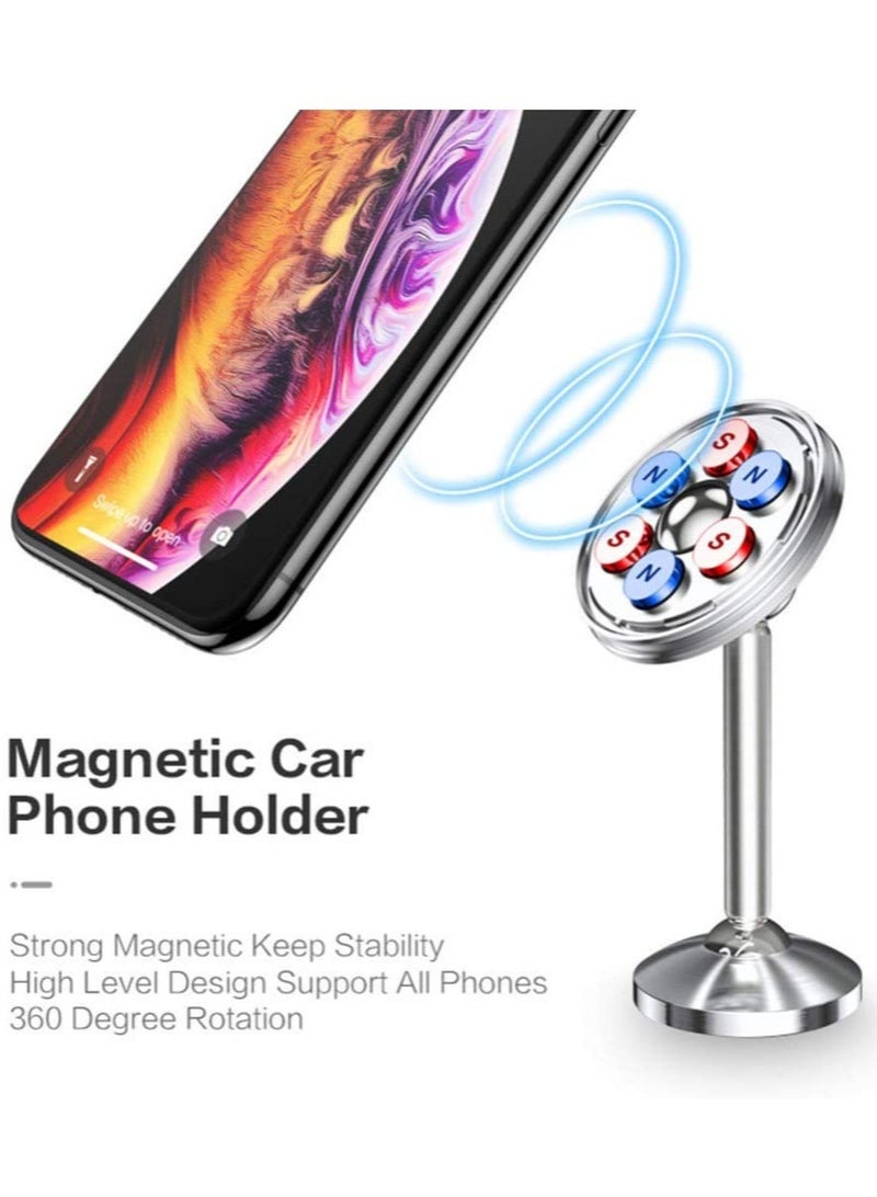 ELTRAZONE Magnetic Car Mount Car Phone Mount Magnetic Car Phone Holder Aluminum Alloy Adjustable Cell Phone Holder Compatible with All Cell Phones - Magnetic Car Holder - Image 2