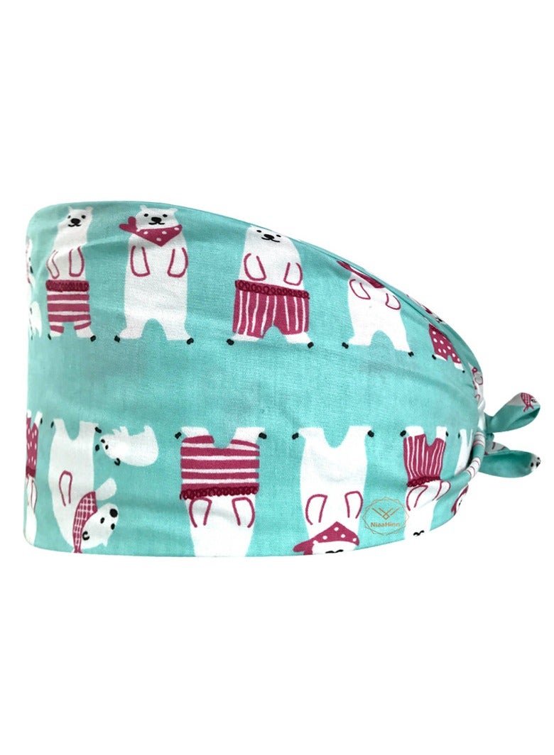 KUYING Nurse Hat With Small Fresh And Cute Pattern Medical Work Hat