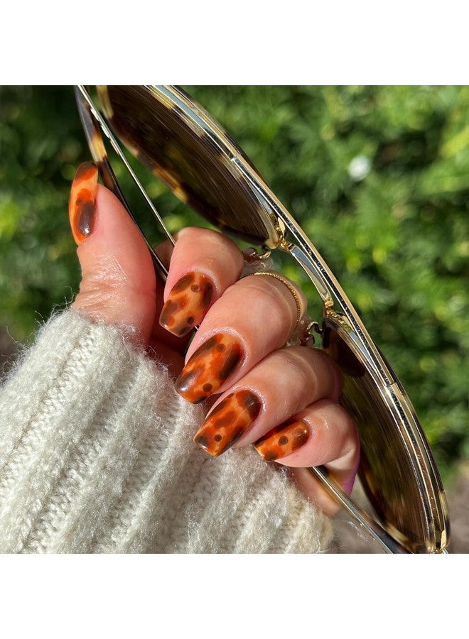 طلاء أظافر على شكل سلحفاة برتقالي جيلي جل طلاء أظافر كريستال شفاف شفاف شفاف أحمر مرجاني رمادي كهرمان بني تصميمات الخريف مانيكير منزلية بالأشعة فوق البنفسجية LED نقع قبالة هدية فنية (Kbt600201) - Image 5