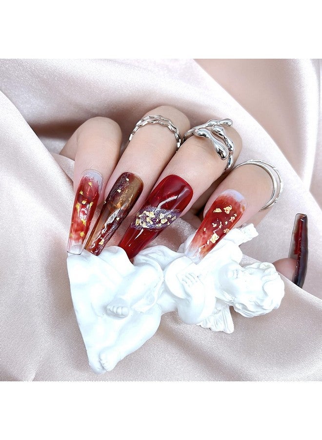 طلاء أظافر على شكل سلحفاة برتقالي جيلي جل طلاء أظافر كريستال شفاف شفاف شفاف أحمر مرجاني رمادي كهرمان بني تصميمات الخريف مانيكير منزلية بالأشعة فوق البنفسجية LED نقع قبالة هدية فنية (Kbt600201) - Image 3