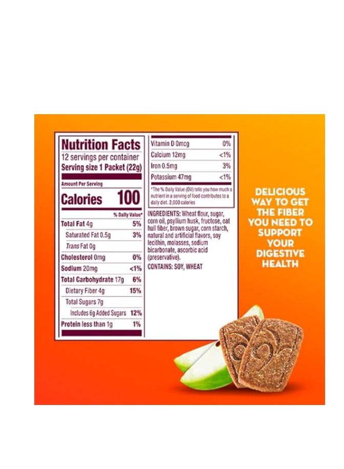 Metamucil, Fiber Thins, Daily Psyllium Husk Fiber Supplement, Supports Digestive Health and Satisfies Hunger, Apple Crisp Flavor, 12 Count (Pack of 4) - Image 2