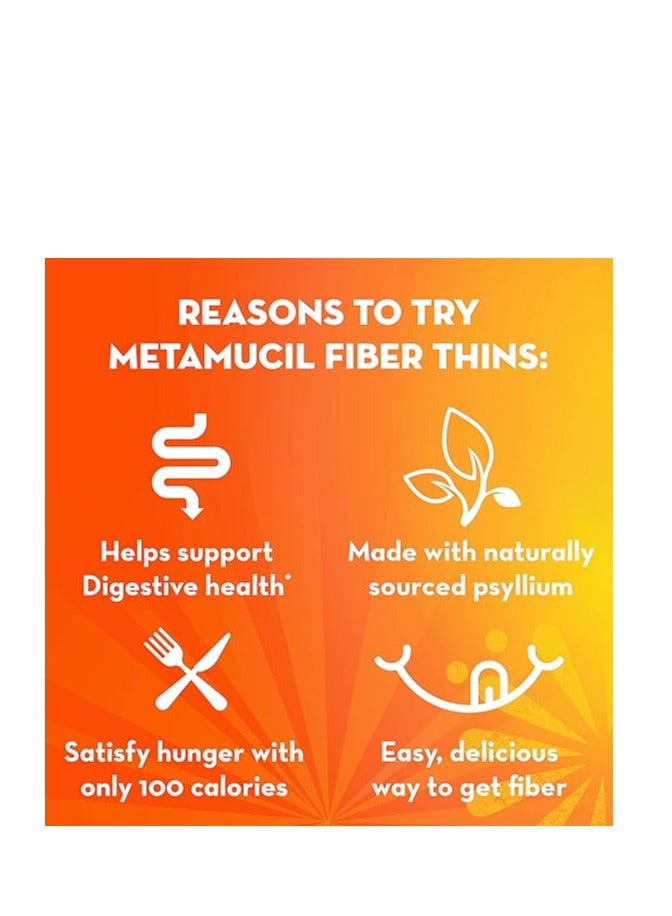 Metamucil, Fiber Thins, Daily Psyllium Husk Fiber Supplement, Supports Digestive Health and Satisfies Hunger, Apple Crisp Flavor, 12 Count (Pack of 4) - Image 3