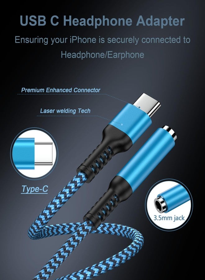 Haoano USB C to 3.5mm Audio Adapter, 2Pack USB Type C Headphone Jack Adapter for iPhone 17Pro Max/Air/16/16Pro Max/15 Plus, Aux to USB C Dongle Adaptor for Samsung Galaxy S25/S24Ultra, iPad Pro, Pixel 10/9 - Image 2