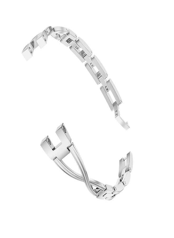C2D JOY Transparent Case Jewelry Bracelet Compatible with Garmin Vivosmart 5 tracker Replacement Bands for Women-silver - Image 4