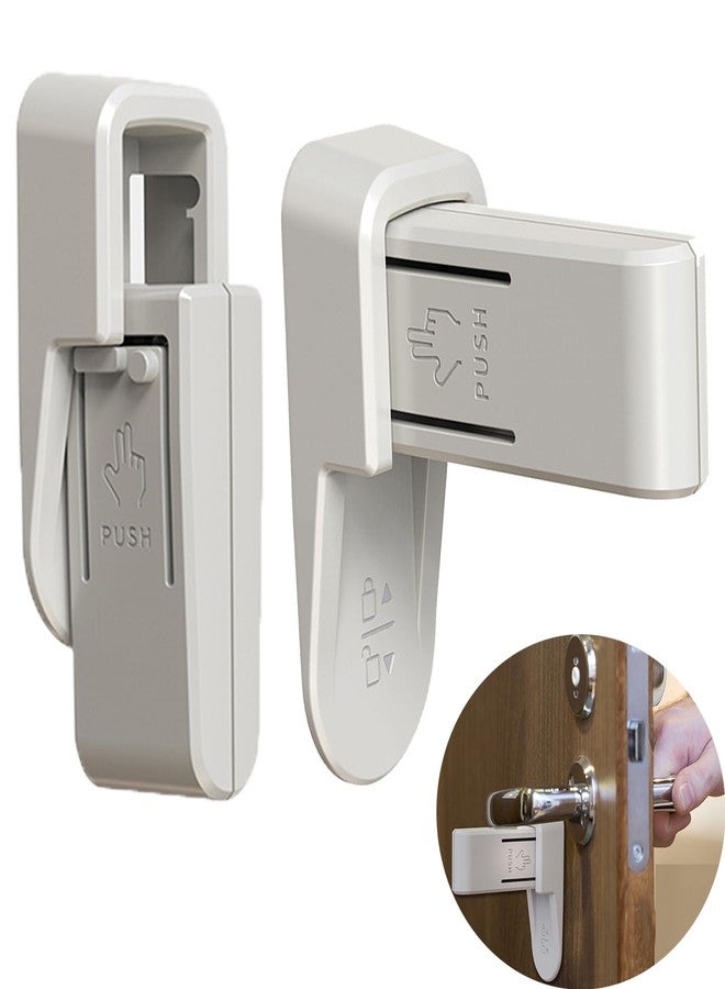 iLulala 2pcs Child Proof Door Lock, Universal Door Handle Lock with Adhesive, No Drill Tool Needed Easy to Install, Child Safety Locks for Doors, Windows, washrooms. - Image 1