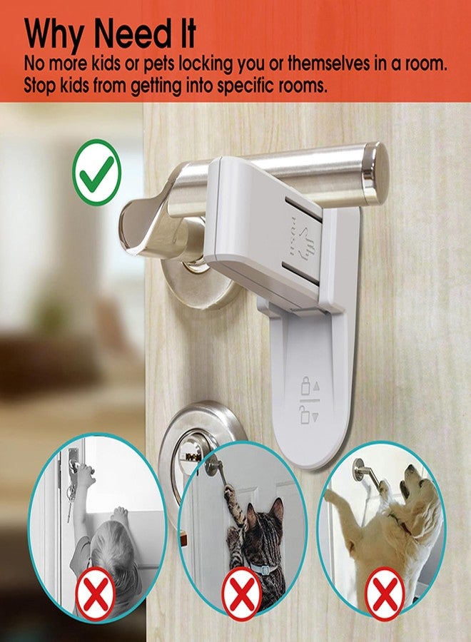 iLulala 2pcs Child Proof Door Lock, Universal Door Handle Lock with Adhesive, No Drill Tool Needed Easy to Install, Child Safety Locks for Doors, Windows, washrooms. - Image 3