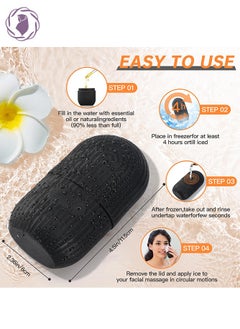 KHAJUL Ice Roller for Face, Beauty Facial Massage, Glow Cube for Face, Skin Care Tools for Eye Wrinkles, Ainkcne Puffiness Relief (Black)  - Image 2