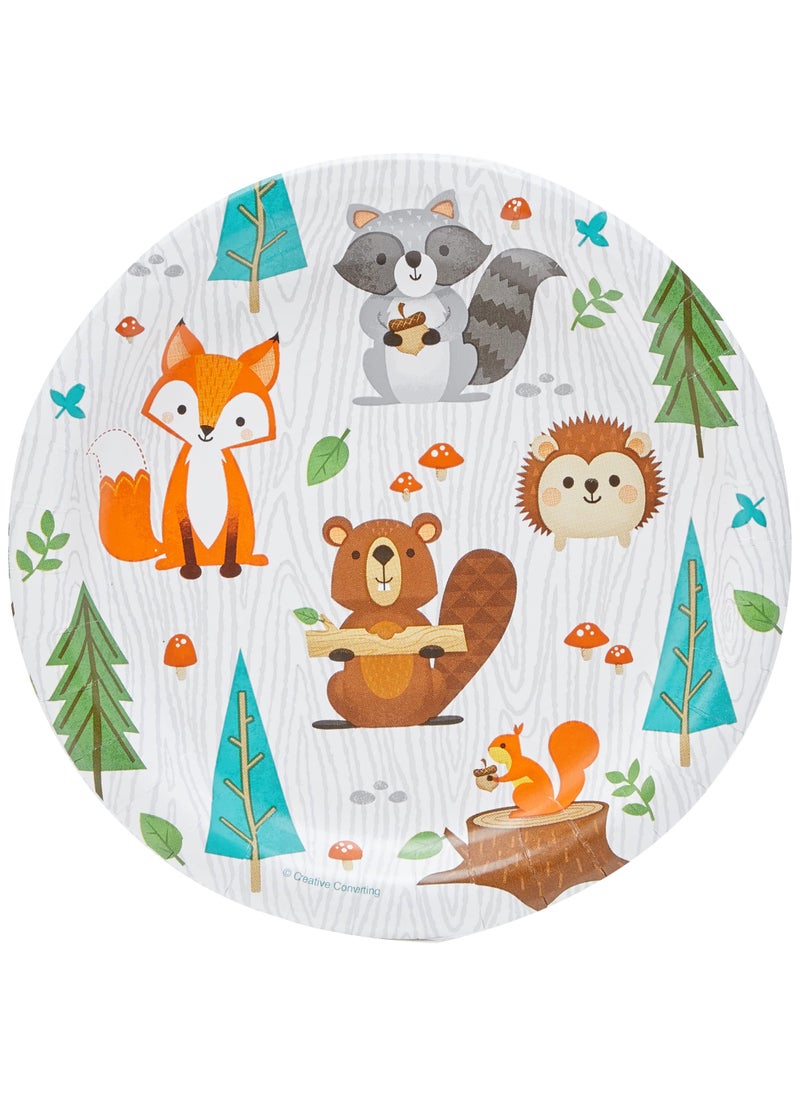 CREATIVE CONVERTING Creative Converting Wild One Woodland Animals Dessert Plates 8 ct Multicolor 7 