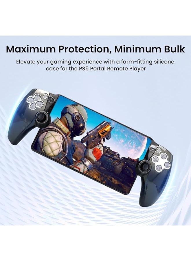 erorex Cover Case For Playstation Portal Silicone Case For Ps5 Portal Remote Player Handheld Protective Cover Ergonomic Design For Ps Portal Accessories Clear Black  - Image 4