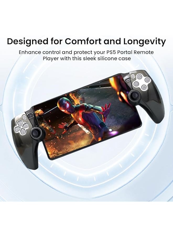 erorex Cover Case For Playstation Portal Silicone Case For Ps5 Portal Remote Player Handheld Protective Cover Ergonomic Design For Ps Portal Accessories Clear Black  - Image 3