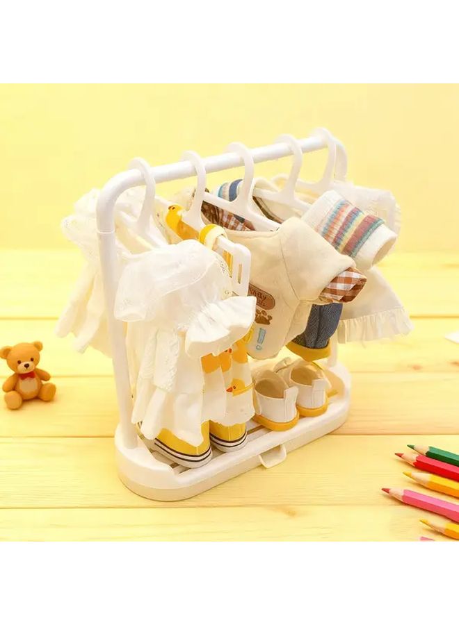 Clothing Storage Rack With 1 Shelf And 10 Hangers For Doll Shoes And Wardrobe Organization - Image 2