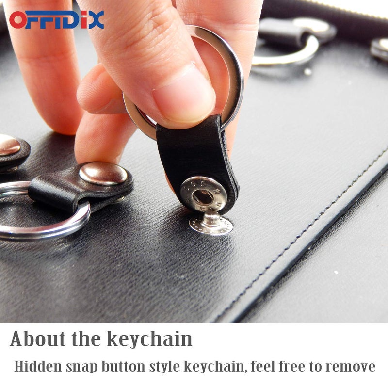 OFFIDIX Large Zippered Key Case,Leather Portable Key Cabinet, 40 Key Hooks Key Organizer,Manager & Landlord Key Holder,Suitable for Real Estate Sales,Hotel Executives, Car Service - Image 3