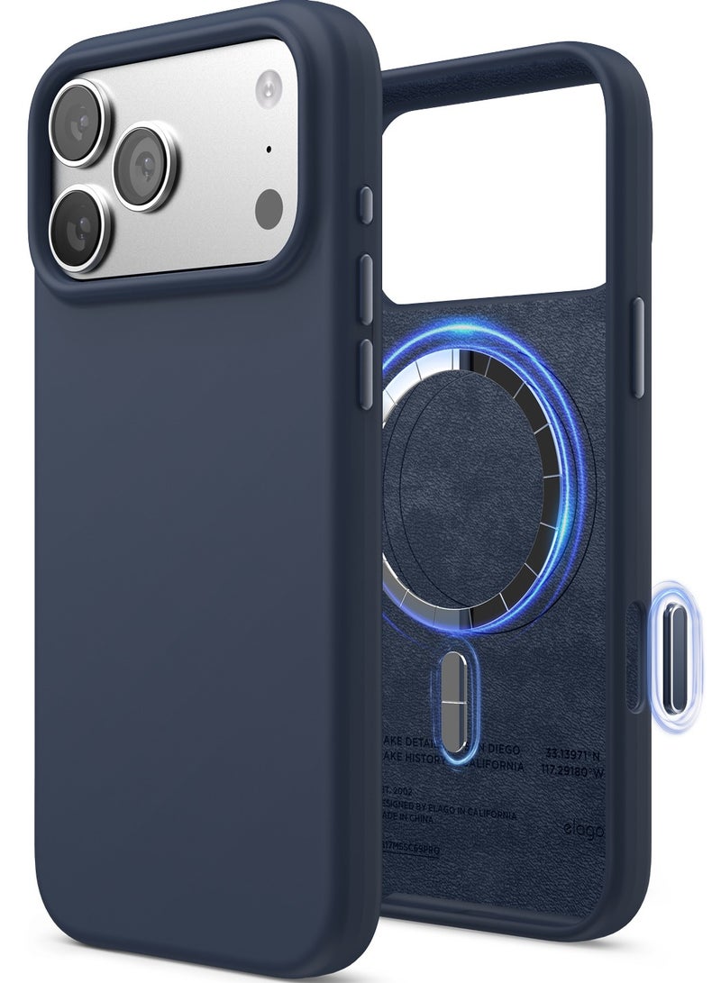 Elago Magnetic Liquid Silicone for iPhone 17 Pro MAX case cover [Camera Control Button Cover] compatible with MagSafe Shockproof - Jean Indigo - Image 1