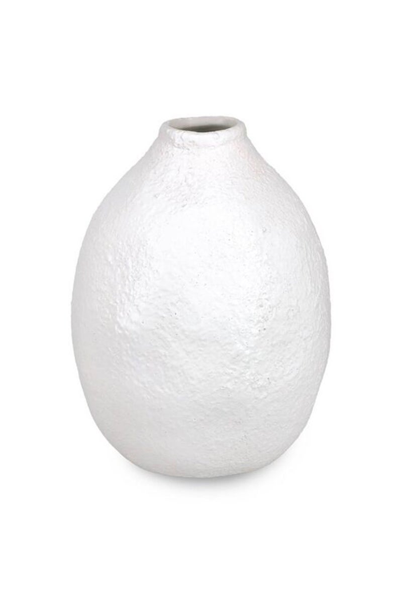 Tchibo Structured  Ceramic Vase, White