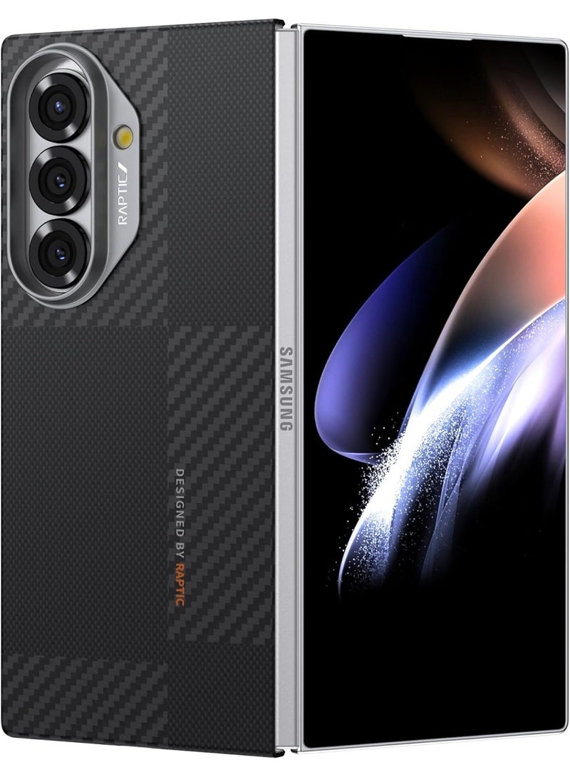 RAPTIC غطاء أراميد جيوتيك لهاتف سامسونج جالاكسي زد فولد 7 مع ميغ سيف [غطاء خلفي فقط] رقيق للغاية 1500D من ألياف الأراميد - موندريان - Image 1