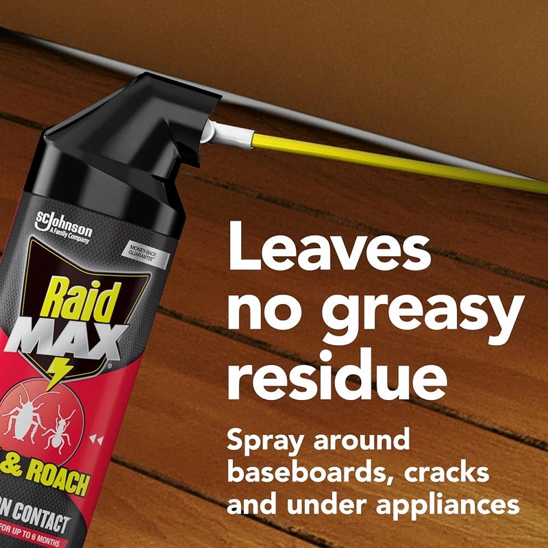 ريد رذاذ Raid Max Ant & Roach Spray: يقتل النمل والصراصير والحشرات الأخرى فور التلامس، يبقي الحشرات المذكورة فعالة لمدة 6 أشهر، سعة 14.5 أونصة - Image 3