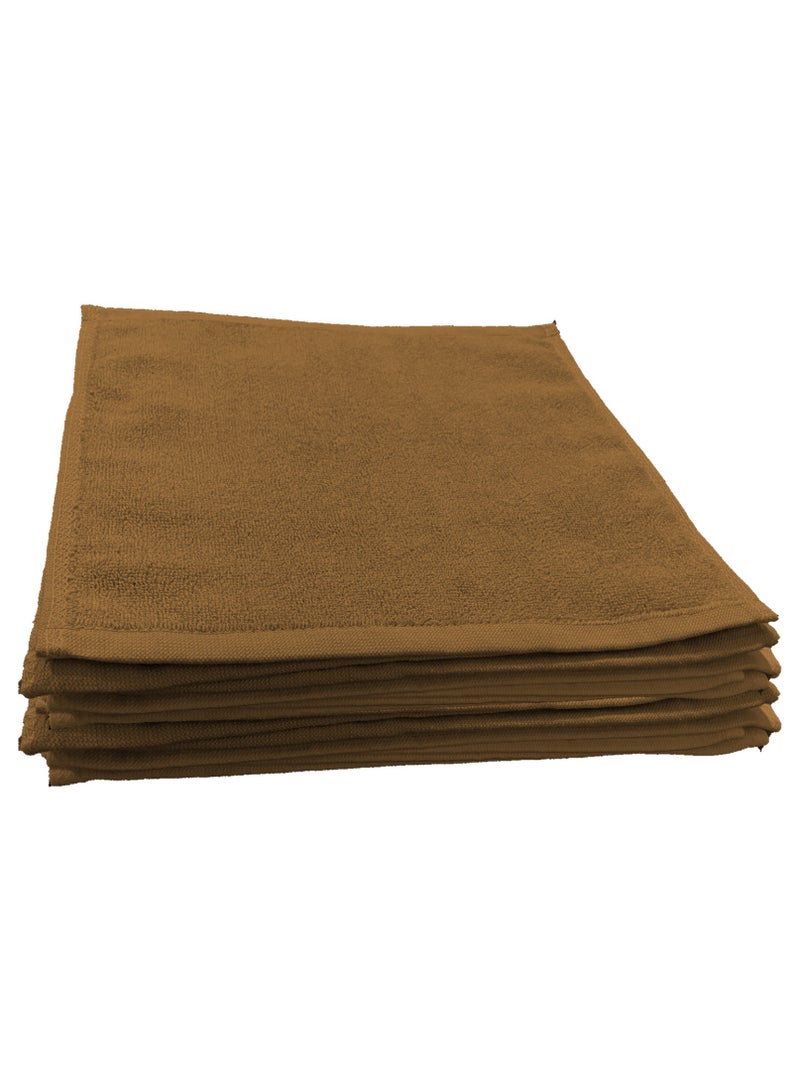 MAXQON 6-Pieces Towel Set - 100% Cotton 600 GSM, 1xBath Towel(70x140cm), 1xHand Towel(45x75cm), 4xFace Towel(30x30cm), Highly Absorbent Super Durable, Color-Brown  - Image 5