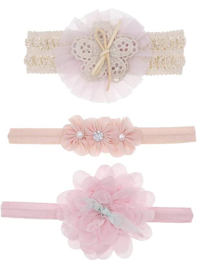 KASTWAVE 9 Pack Baby Girl Headbands Soft Stretchy Grosgrain Ribbon & Faux Leather Bowknot Turban Headbands With Stars For Newborns - Image 3