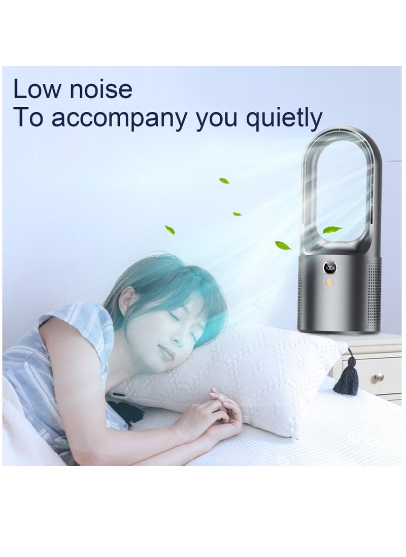 Generic - 13 Inch Bladeless Fan for Bedroom and Office Quiet Desk or Table Fan with 6 Speed Settings Low Noise USB C - Image 1