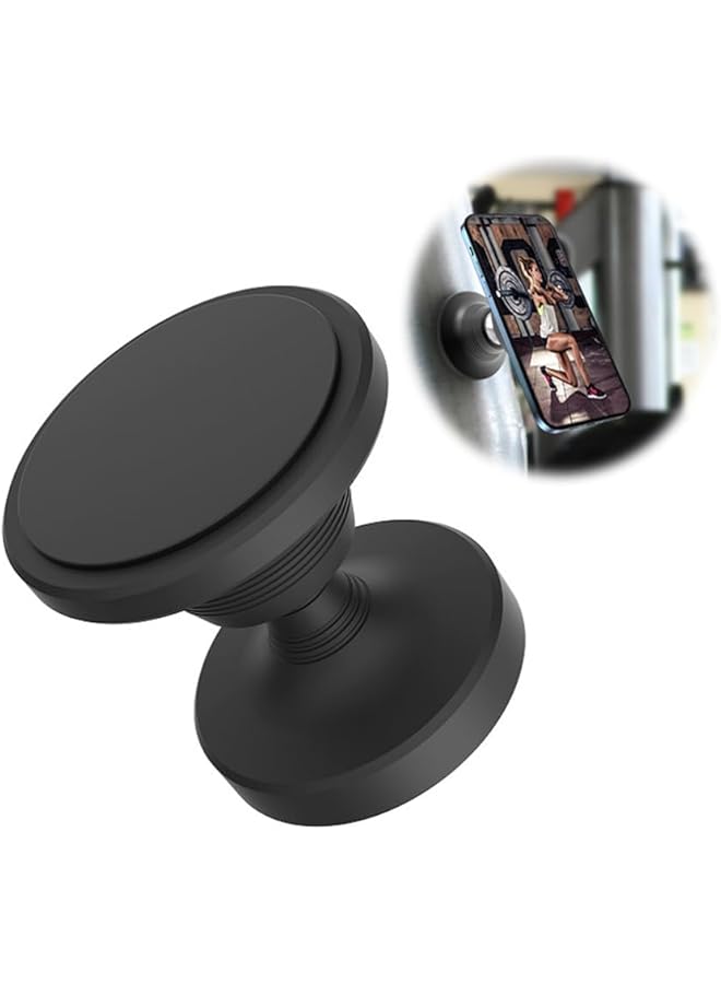 S-TOP Dual Magnetic Phone Holder, Strong Magnet Mount & 360° Adjustable, Universal Fit for All Phones, Ideal for Gym, Car, Comes with Magnetic Ring for Non-Magnetic Mobile Phones - Image 1