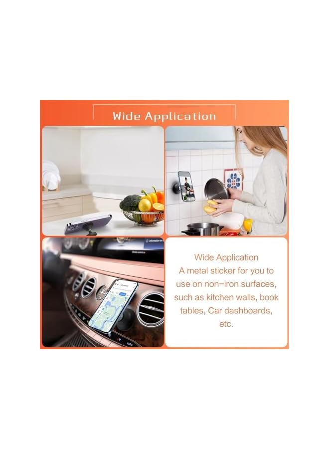 S-TOP Dual Magnetic Phone Holder, Strong Magnet Mount & 360° Adjustable, Universal Fit for All Phones, Ideal for Gym, Car, Comes with Magnetic Ring for Non-Magnetic Mobile Phones - Image 2