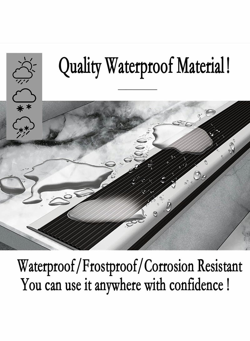 Stair Leading Edge Protector, Waterproof Anti-Slip Rubber Step Adhesive Decorative Protection Strip for Home School Nursing Indoor and Outdoor Steps(Grey)  - Image 4