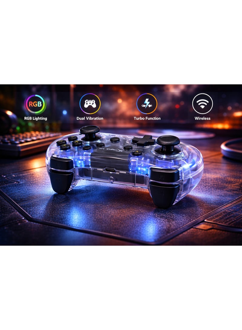 إكسترايك-مي ذراع تحكم لاسلكي XTRIKE ME GP-52 بإضاءة RGB – متوافق مع PS4 وPS3 وSwitch وأندرويد والكمبيوتر - Image 5